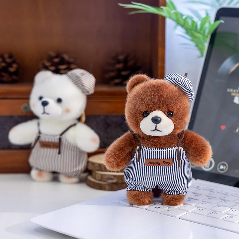 10cm New Kawaii Little Bears Pendant Plush Toy Stuffed Soft Animal Cartoon Bear Backpack School Bag Keychain Decor for Kids Gift