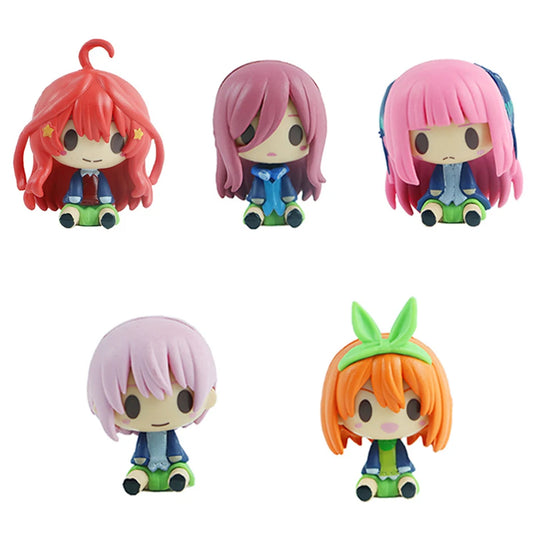 5Pcs The Quintuplets 4-5cm Mini Anime Figure Kazuhana Nino Miku Nakano Shika May