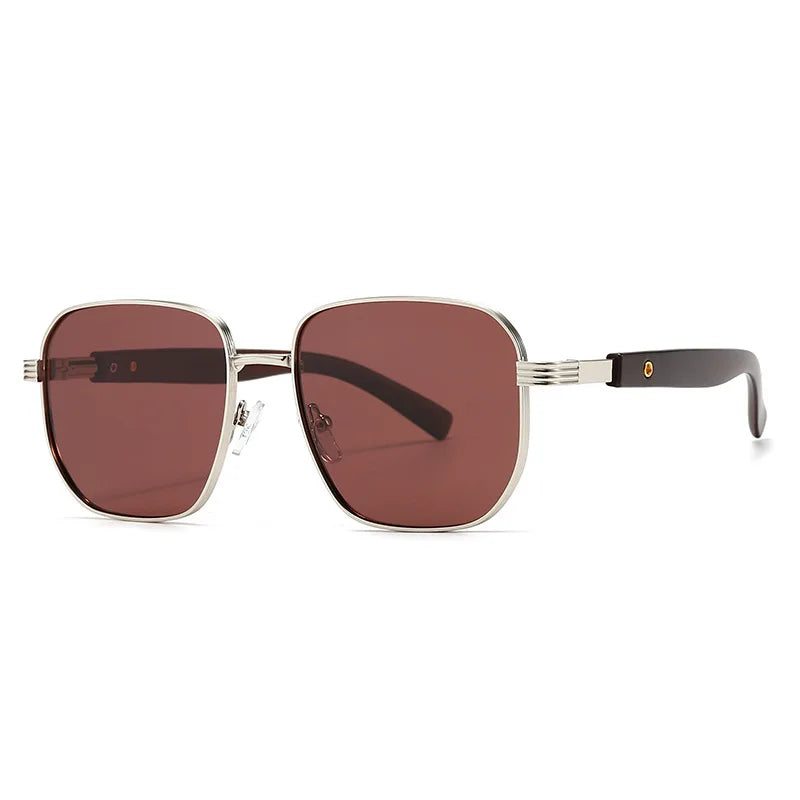 JNPCXI Polarized Fashion Square Sunglasses Men Retro Rivets Silver Blue Gradient Shades UV400 Women Sun Glasses