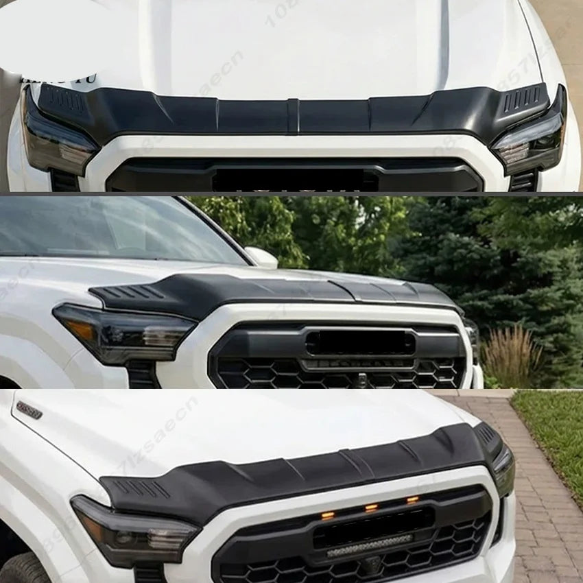 For Toyota Tacoma 2024 2025 2026 Car Front Hood Sand and Stone Baffle Cover Body Protection Kit Accessories Installation Black