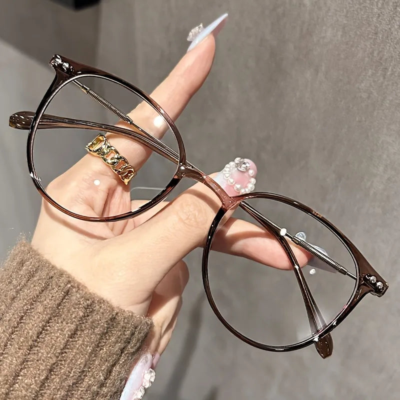 New Style Simple Black-Frame Clear Lens Fashion Glasses Large Frame Versatile for Street Style Women'S Fashion Accessory