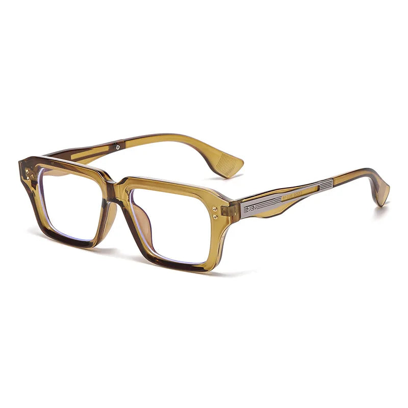 JNPCXI New Retro Square Sunglasses Women Gradient Leopard Shades UV400 Fashion Clear Lens Men Trending Rivets Frame