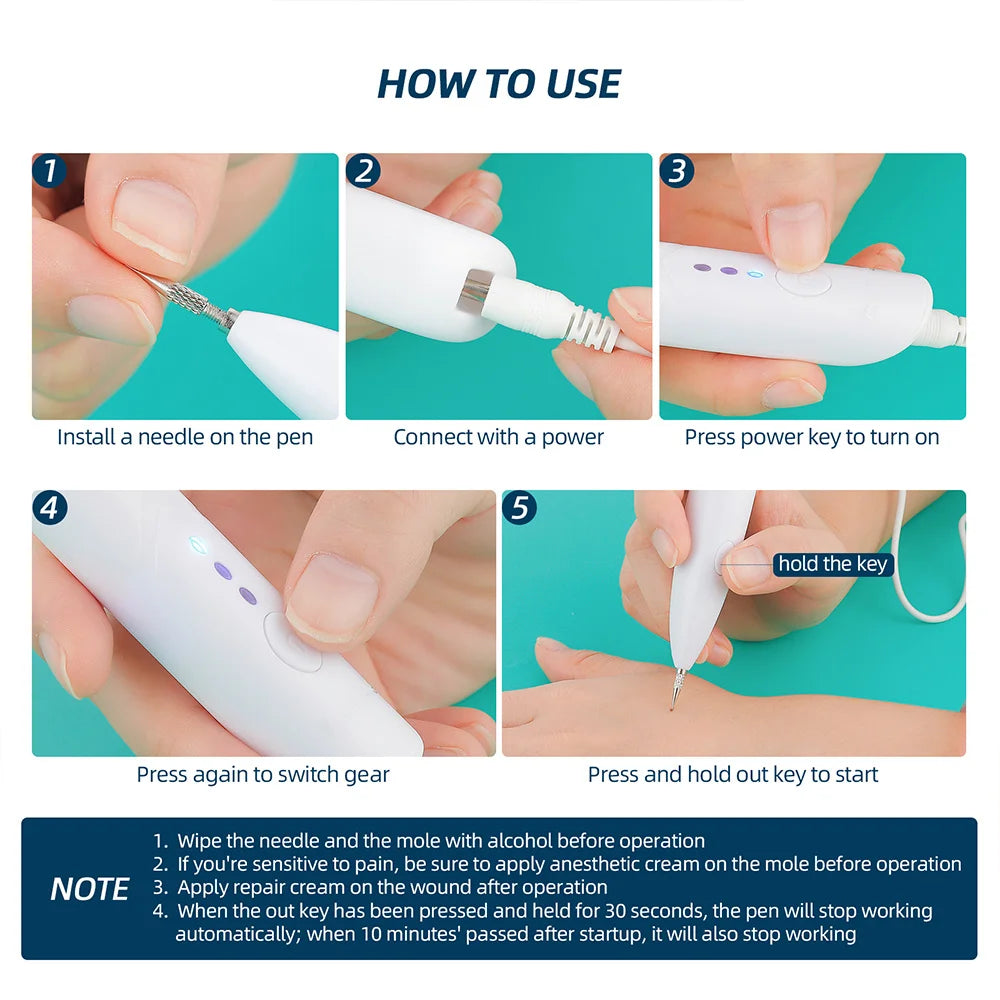 USB Mini Laser Pen Skin Mole Freckle Removal Face Dark Spot Tattoo Remover Warts Fleshy Nevus Cleaner Plasma Pen Skin Care