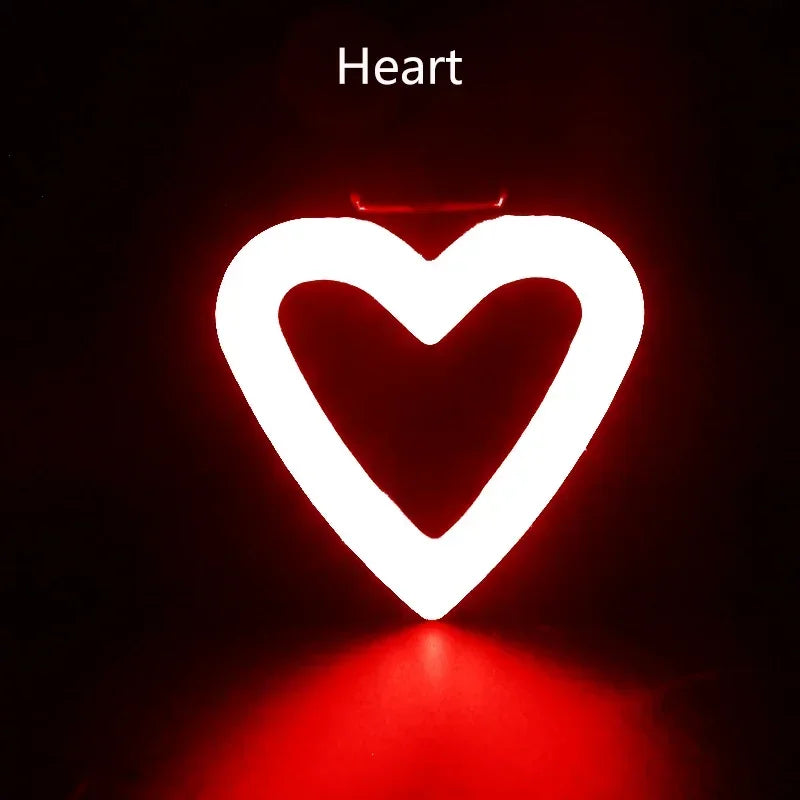 Bike Heart Shape Tail Light USB Rechargeable Mountain Bicycle Rear Lamp Waterproof MTB Taillight 5 Mode Cycling Night Safety