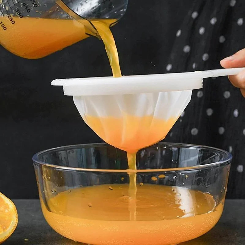 100/200/400 Mesh Kitchen Ultra-fine Mesh Strainer Kitchen Nylon Mesh Filter Spoon for Suitable for Soy Milk Coffee Milk Yogurt