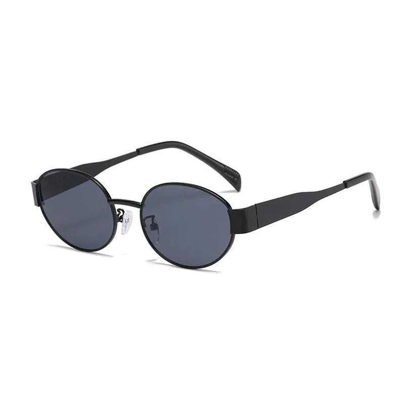 2pcs Oval Shaped Small and Stylish Women's Fashion Glasses Street Fashion Retro Fashion Glasses Metal Frame Fashion Glasses