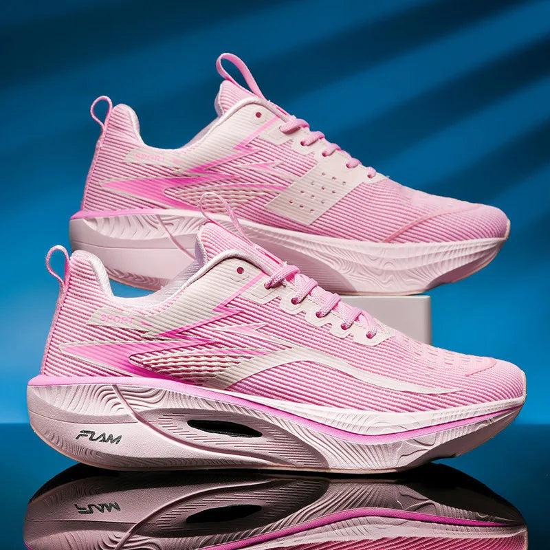 Men Running Shoes Sneakers Anti-slip Cushioned Comfortable Racing Carbon Plate Training Mesh Tennis Shoes Casual for Women 2026