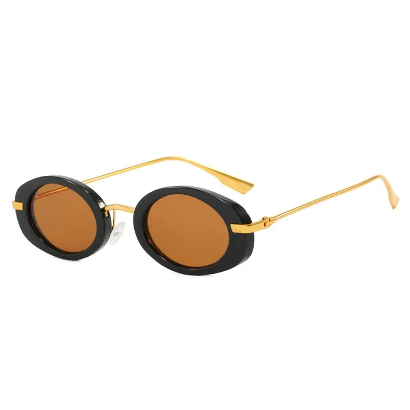 JNPCXI Retro Small Oval Women Luxury Sunglasses Fashion Punk Men UV400 Trending Gradient Sun Glasses Shades