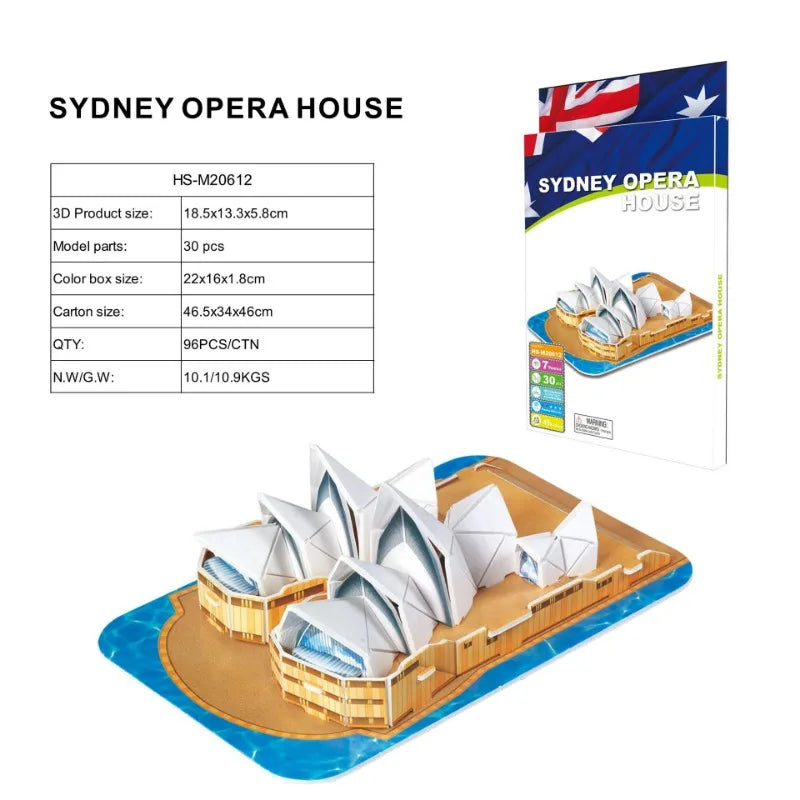 3D World-famous Architectural Puzzle Big Ben Pisa Tower White House Kindergarden Toy Children Classroom Handmade Gifts Jigsaw