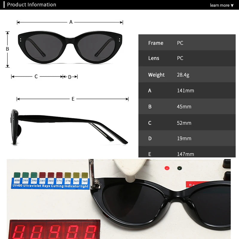 JNPCXI Fashion Cat Eye Jelly Color Women Sunglasses Shades UV400 Fashion Green Gradient Men Punk Rivets Sun Glasses