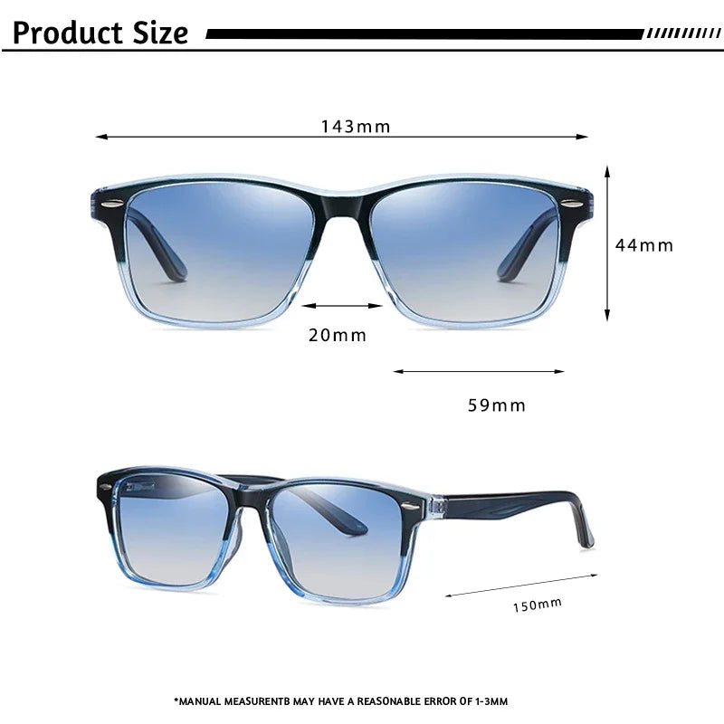 CATERSIDE TR90 Polarized Sunglasses Men Square Ultralight Fashion Sun Glasses Women's Brand Driving Party Sports Glasses Gift
