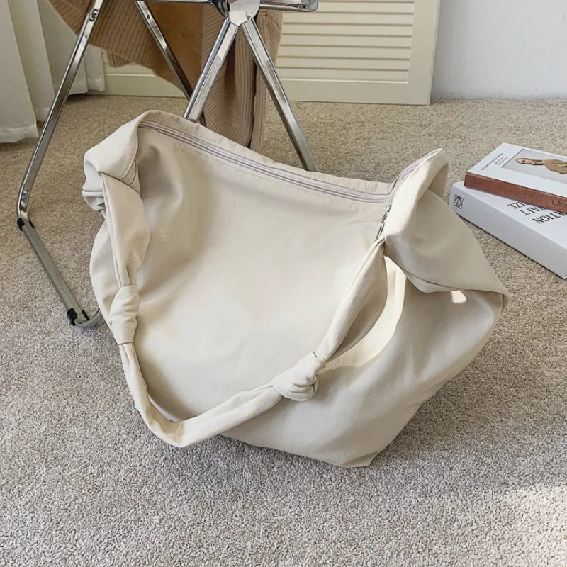 2026 New Canvas Totes Bags Women Casual Wild Ladies Handbags Solid Color Shoulder Women Bag Simple Female Messenger Bag Purses