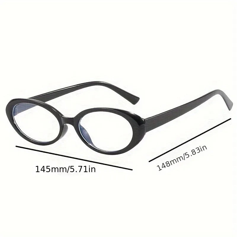 1pc Y2K Retro Oval Glasses - Lightweight Full-Rim Frame Fashion Eyewear Vintage-Inspired for Women’s Everyday Casual Eyewear