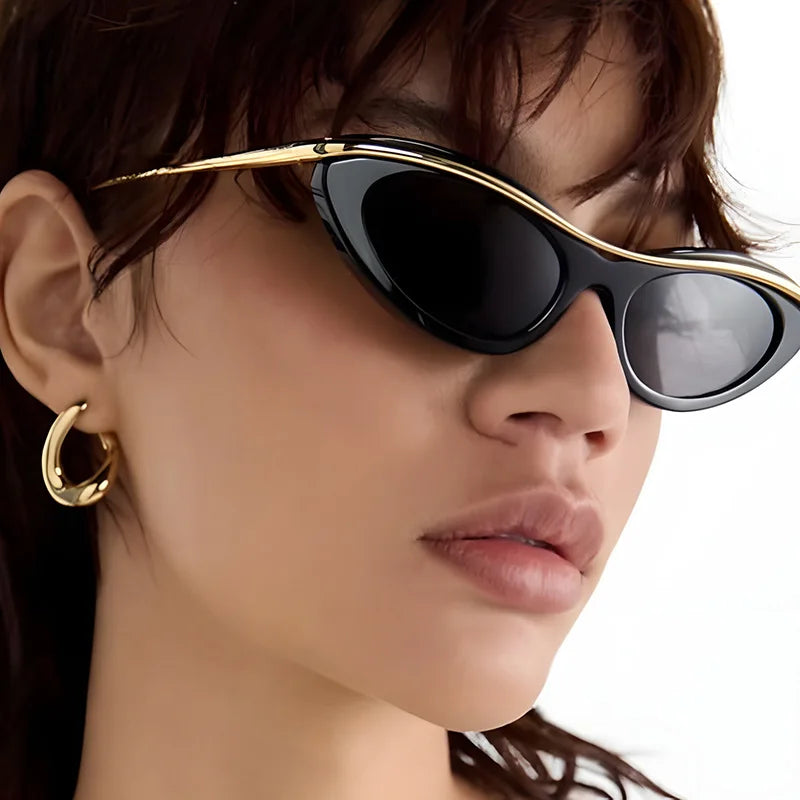 JNPCXI New Small Cat Eye Retro Sunglasses Women Fashion Brand Design Gradient Shades UV400 Men Punk Sun Glasses