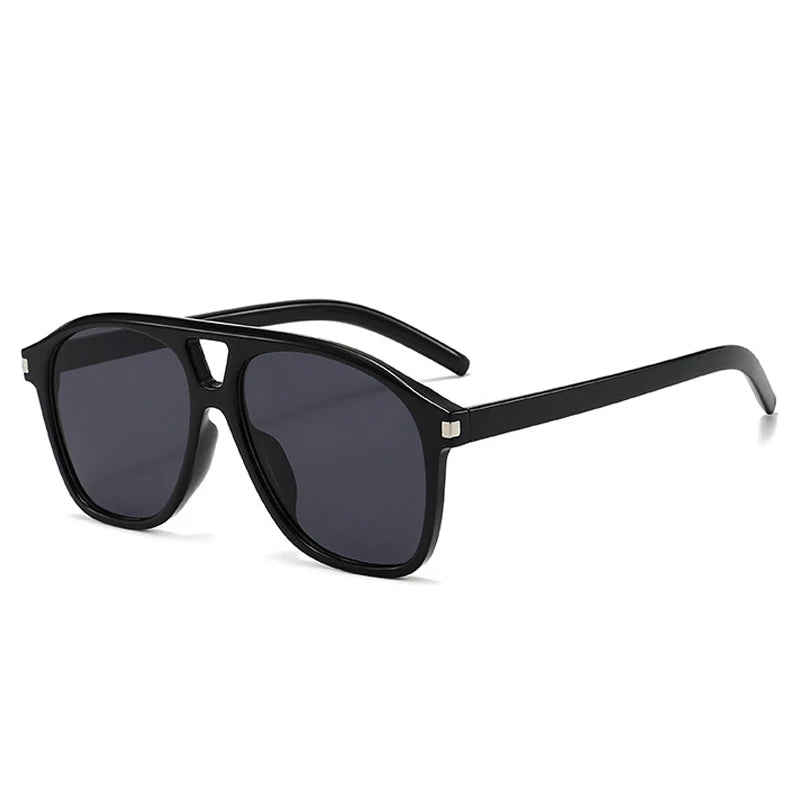 JNPCXI Ins Popular Fashion Double Bridges Pilot Sunglasses Women Retro Clear Ocean Lens Shades UV400 Men Trending Sun Glasses