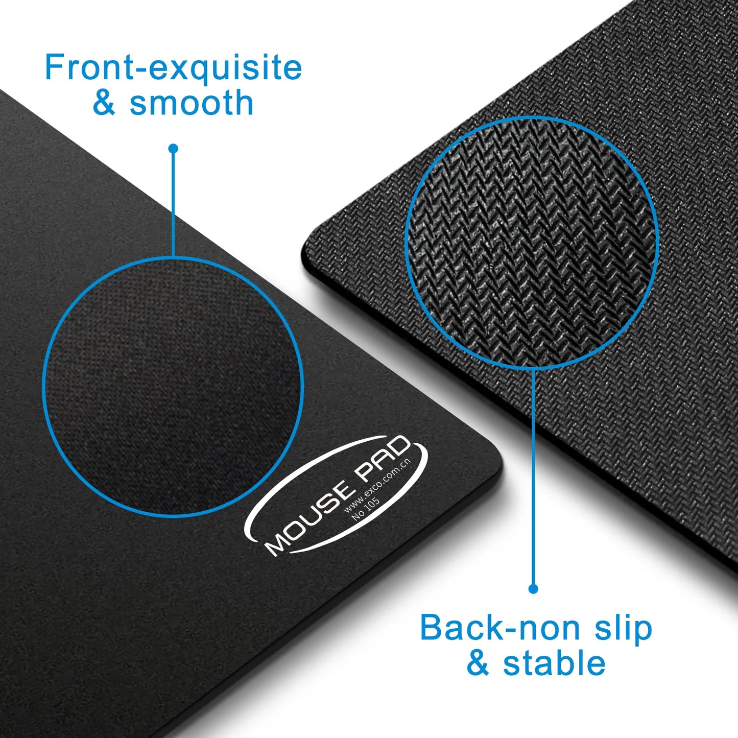 EXCO Mouse Pad Small with Non-Slip Rubber Base Smooth Cloth Surface Computer Mousepad Mat for Gaming Laptop Office Home Portable