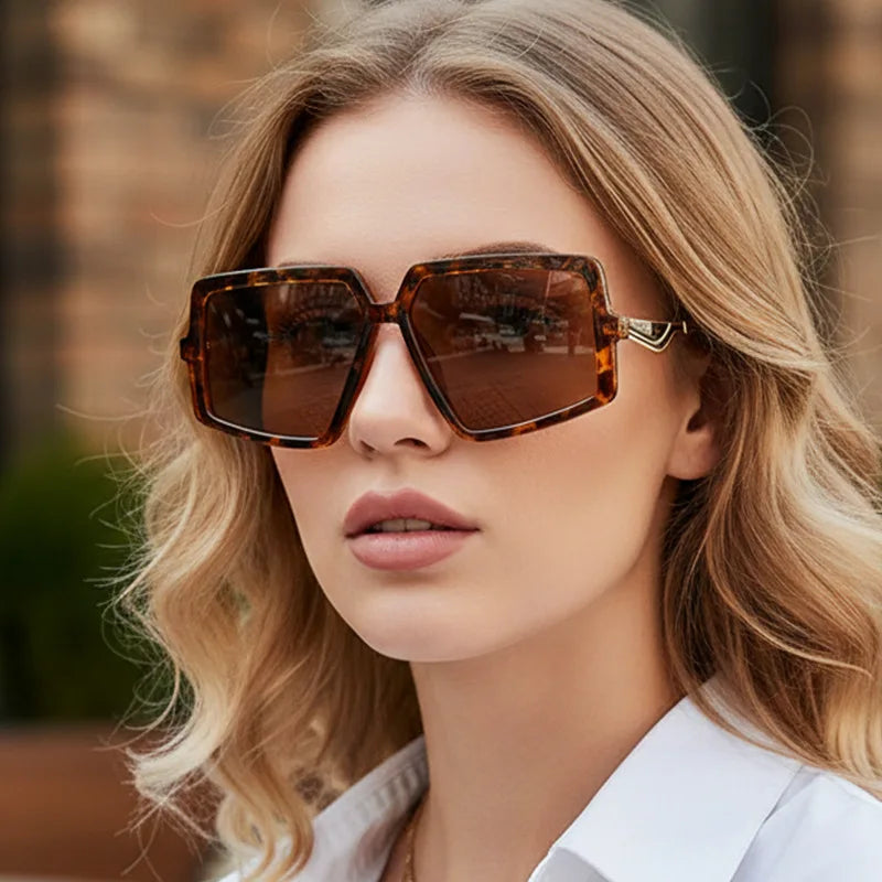 JNPCXI New 2026 Square Sunglasses Women Fashion Gradient UV400 Retro Rivets Candy Color Trending Men Sun Glasses
