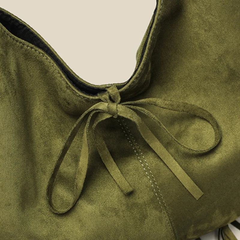 Retro Tassel Women Armpit Bag Suede Design Dumpling Shoulder Bag Western Cowboy