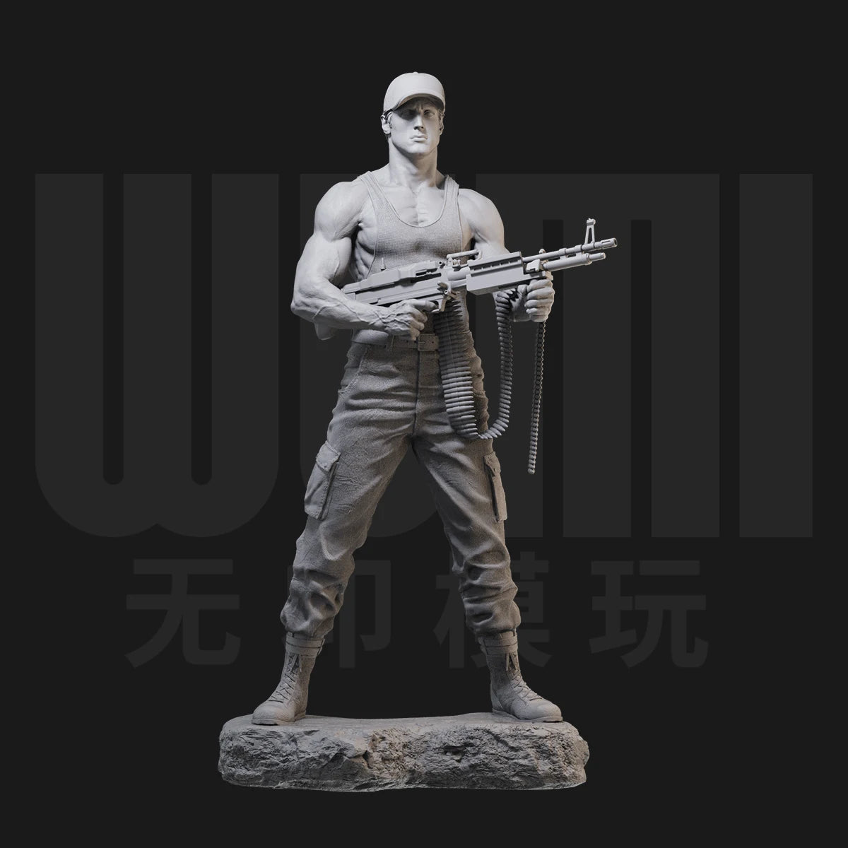1/24 GK 4842 White Model Rambo Action figure 3D Printed Soldier Model