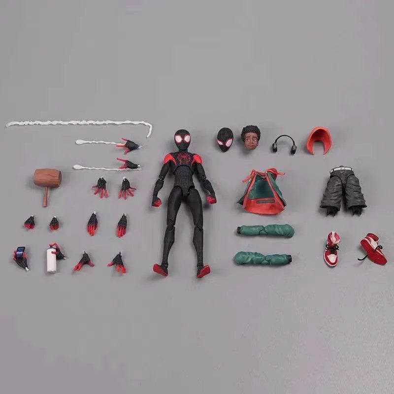 6" Miles Morales Spiderman Action figures 15cm Anime Superhero Movable Statues