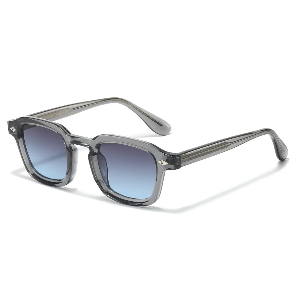JNPCXI New TR90 Square Candy Color Women Sunglasses Retro Rivets Men Trending Tea Sun Glasses Shades UV400