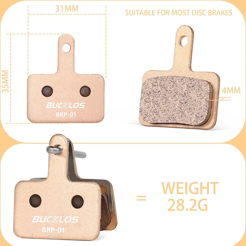 BUCKLOS Bicycle Disc Brake Pads for Shimano B01S/B03S/B05S-RX Sintered-Metal Mtb Bike Hydraulic Brake Pad Durable Cycling Parts