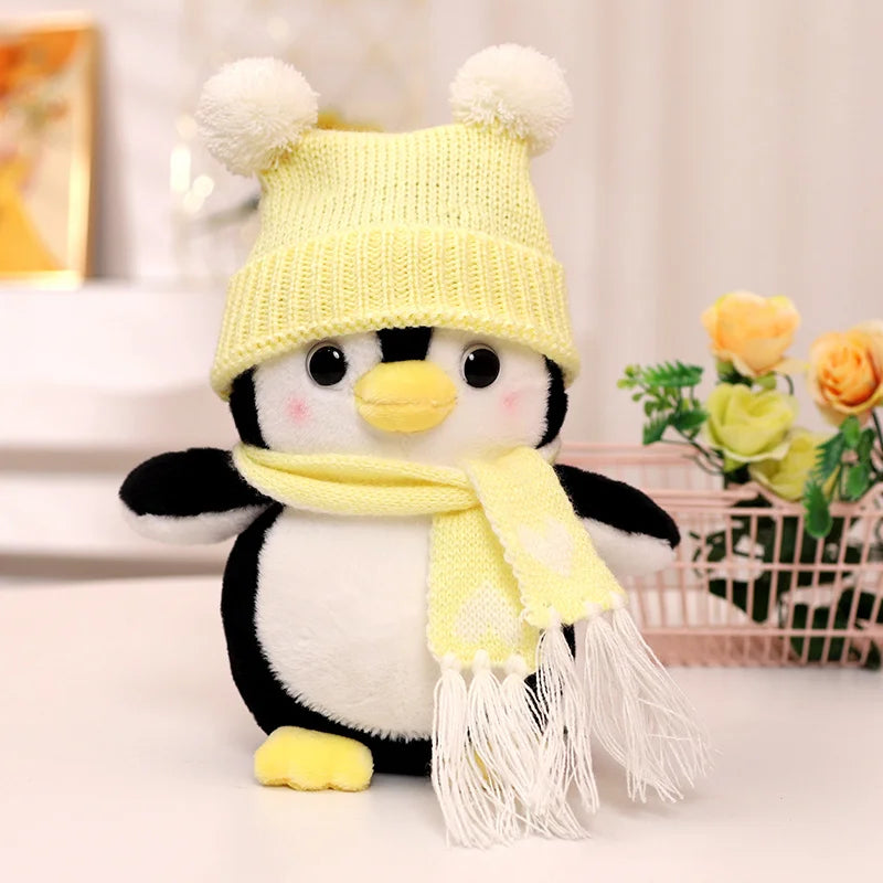 1pc 25/35cm Cute Penguin With Hat Scarf Plush Toy Doll Soft Stuffed Animal Cartoon Toys Pillow for Children Kids Xmas Gift Decor