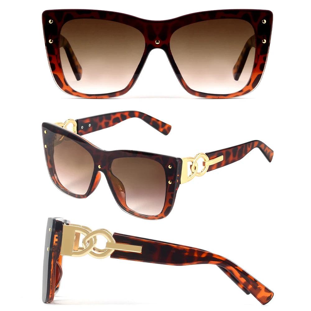 CRIXALIS Luxury Brand Sunglasses Women Rimless Cat Eye Fashion Gradient Shades