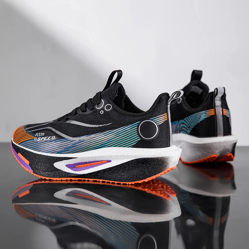 Running Shoes Carbon Board Speciality Marathon Men Sports Reticular Breathable Lightweight Women's Athletic Nonskid Sneakers