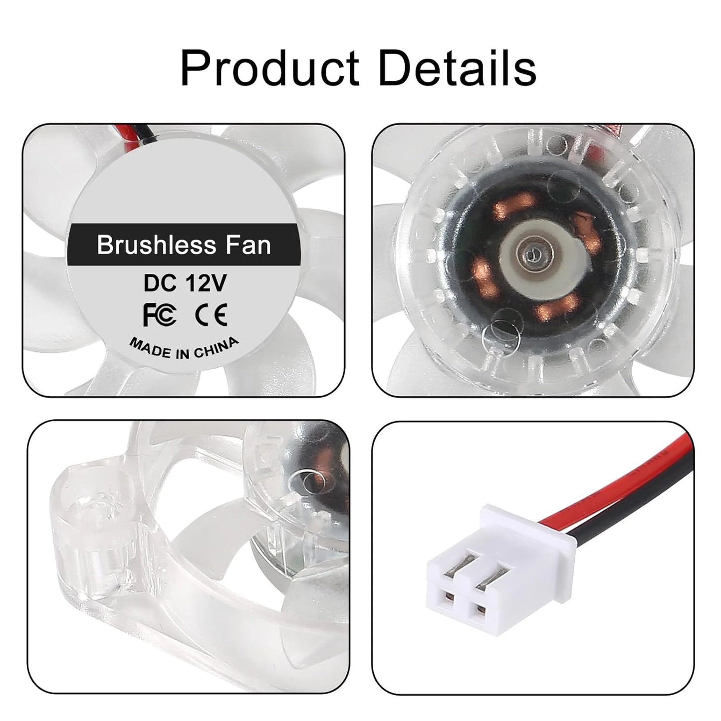 4pcs 4010 DC 12V Mini Brushless Cooling Fan 40x40x10mm Hydraulic Bearing Fan RGB LED with 2 Pin Terminal for 3D Printer, DVR, PC