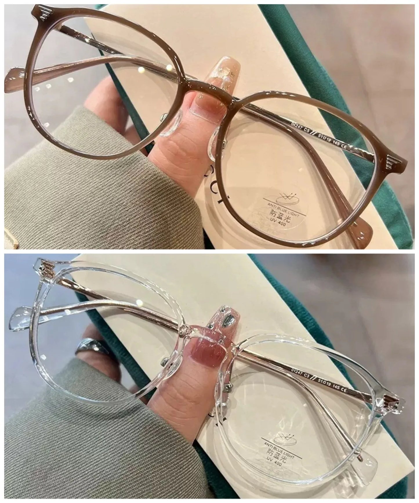 Anti-blue Light Anti-radiation Glasses Luxury Frame Glasses Female Korean Version Big Face Round Face Plain Net Red Glasses Flat