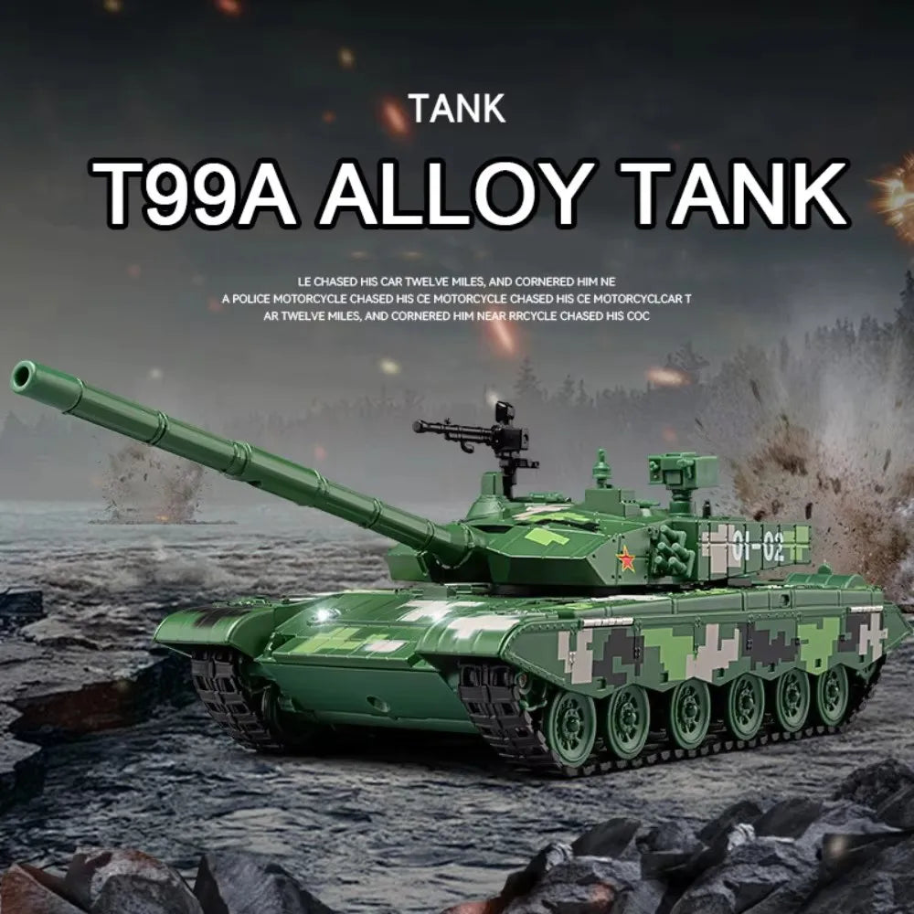 1:40 HQ-9 Anti-aircraft Missiles T99A  Alloy Model Car Toys Diecast Military Vehice Doors Opened Rubber Tire Children's Toy Gift