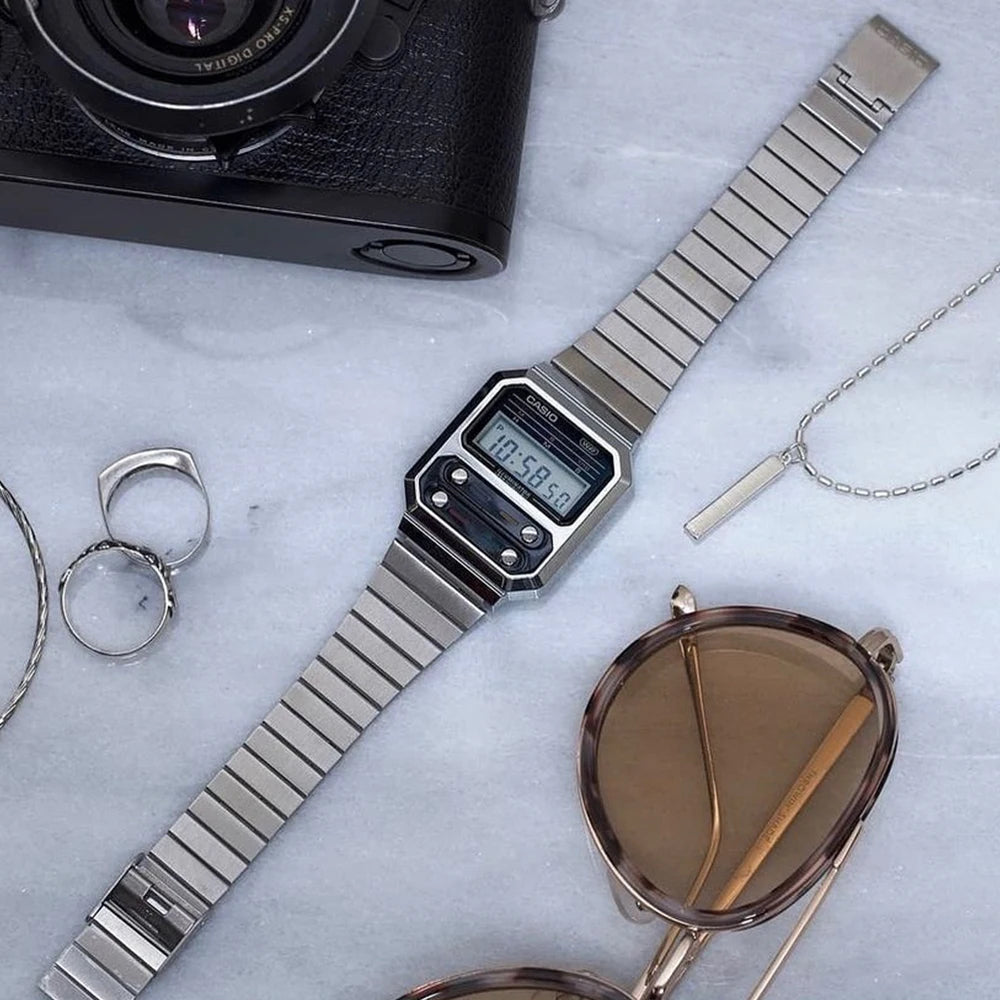 Casio A100WE-1A/7B Men's Watch luxury fashions, Calculator Model Personalized