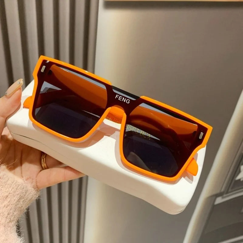 Retro Square Women's Sunglasses, Fashionable and Popular Men's Large Frame Glasses, Outdoor Sunglasses
