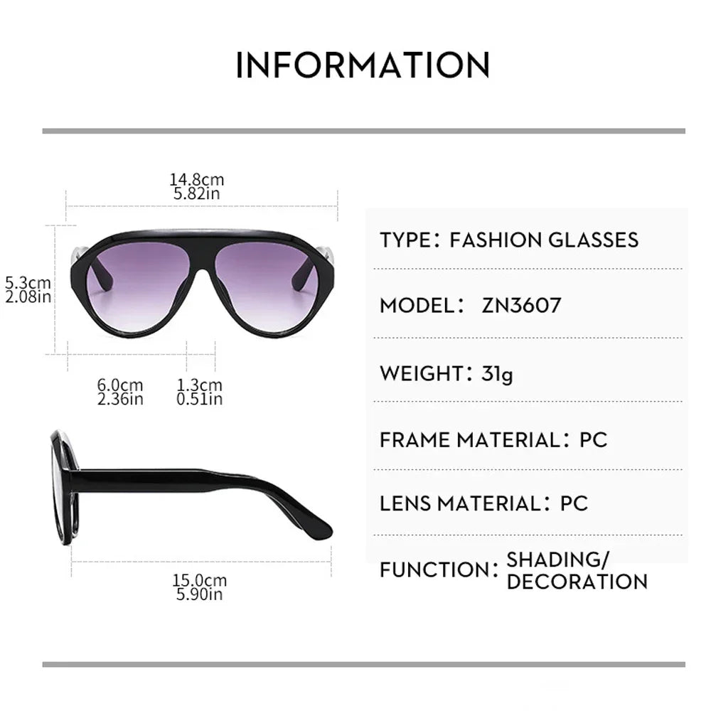 JNPCXI Retro Oversized Sunglasses Women Fashion Brand Designer Round Orange Shades UV400 Men Trending Sun Glasses
