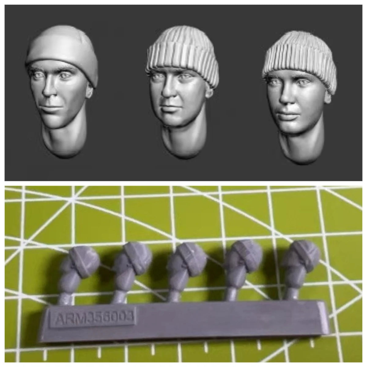 5pcs 1:35 Die Casting Resin Model Assembly Kit Character Head Model Replacement Modification Unpainted