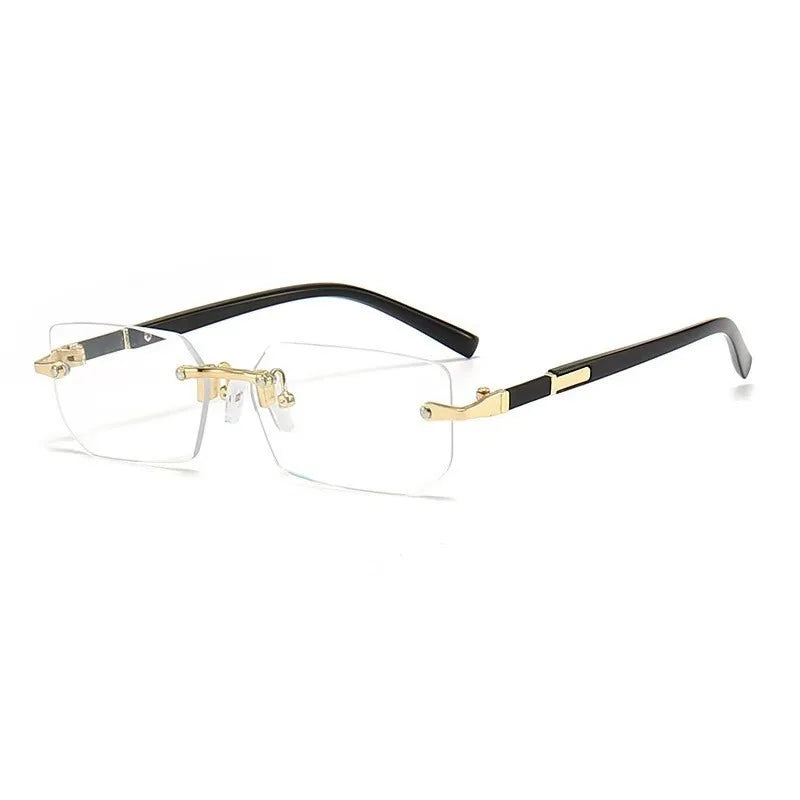 UV400 Protection Rimless Rectangle Sunglasses Y2K Eyewear Vintage Frameless Sun Glasses for Women Men