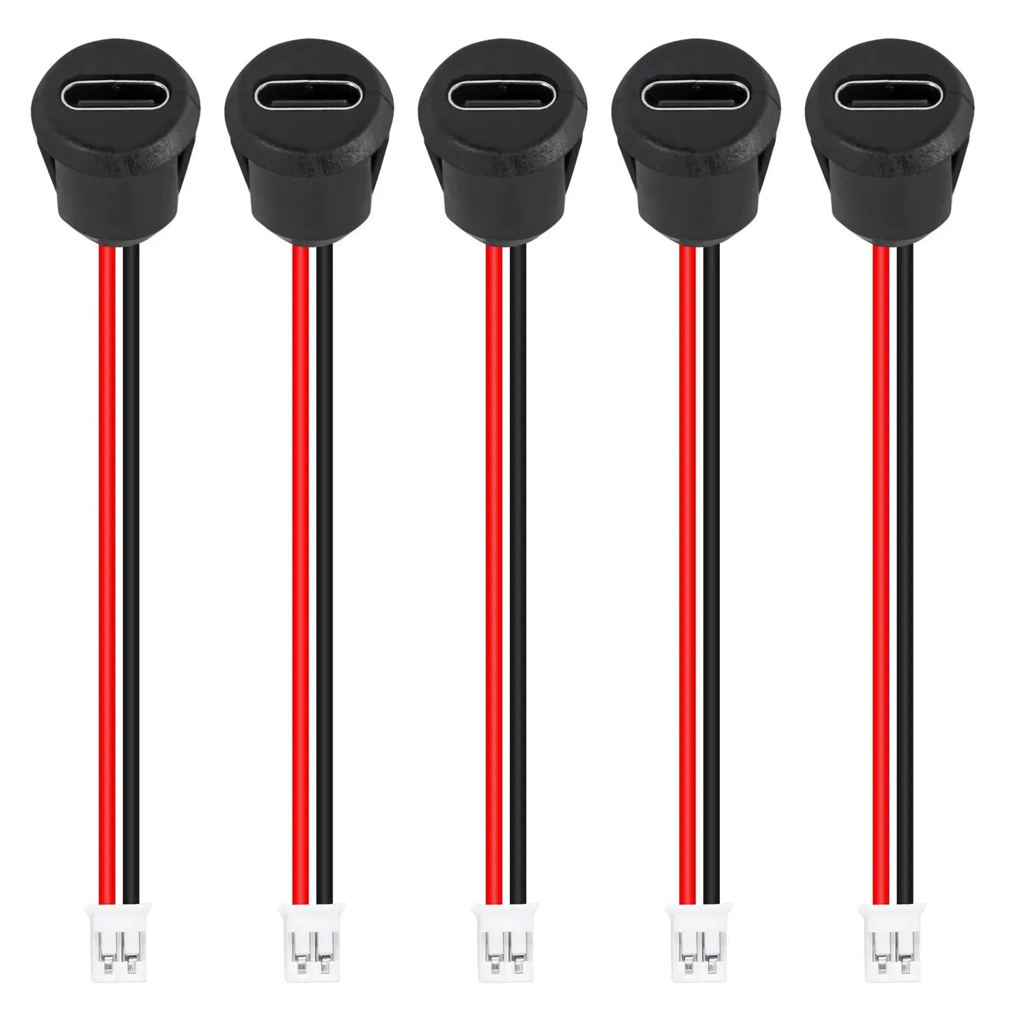 5pcs Type-C Female 2Pin USB Connector Type-C Waterproof with Female Socket Fast Charging Jack Charging Port USB-C Charger Plug