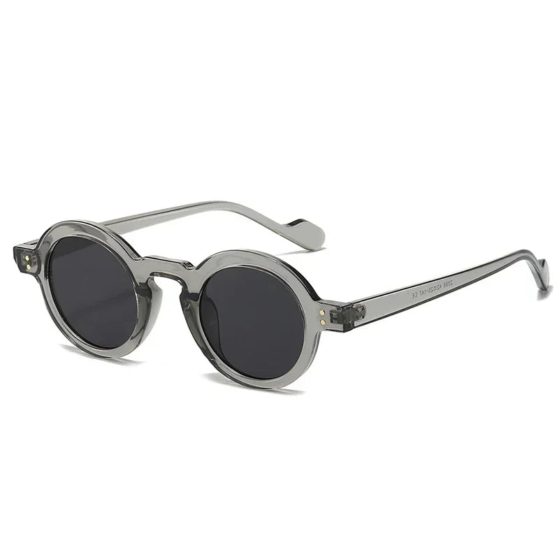 JNPCXI Retro Small Round Sunglasses Women Fashion Clear Ocean Lens Shades UV400 Men Rivets Trending Punk Sun Glasses