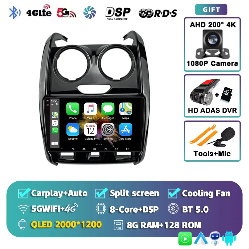 For Renault Duster Dacia Duster 2015 - 2021 For LADA Largus 2021 Android 15 12+256GB Car Radio Carplay Auto Multimedia Stereo 4G