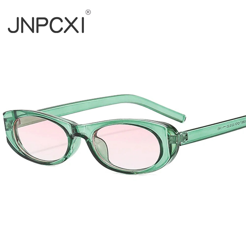 JNPCXI Small Rectangle Oval Sunglasses Women Vintage Brand Designer Shades UV400 Men Trending Punk Sun Glasses