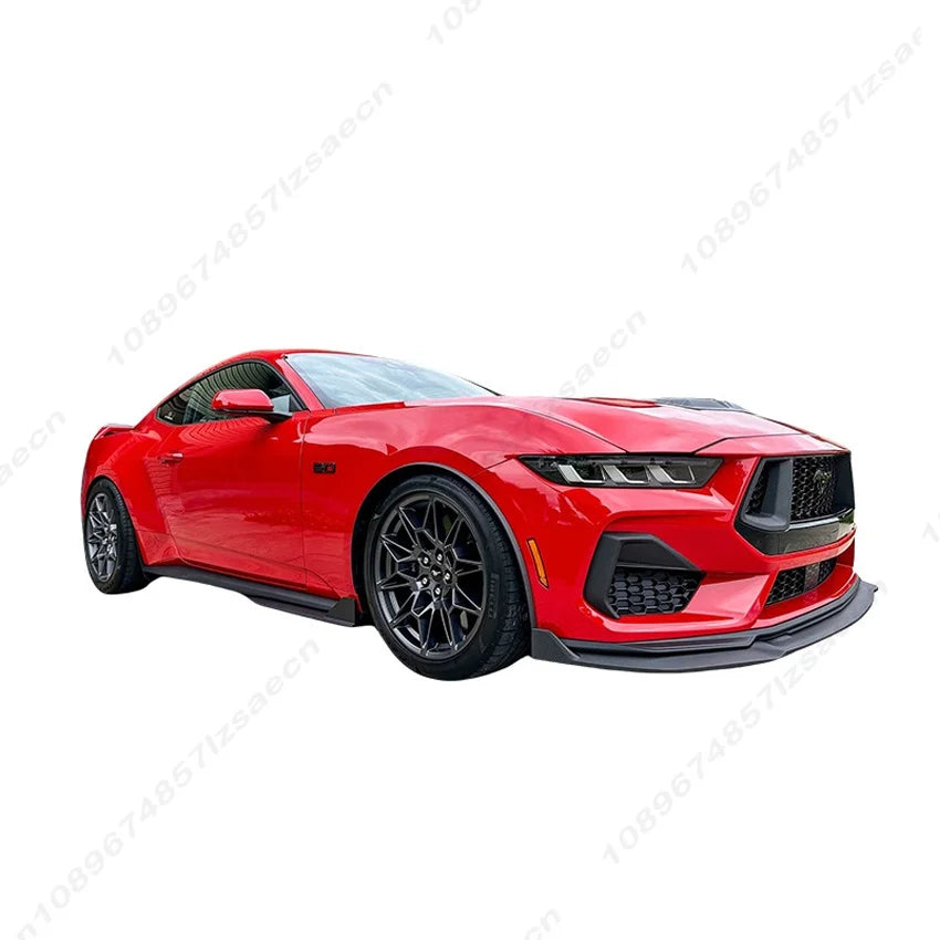 Car Side Skirt Lip Spoiler Extension Diffuser Guard Apron Side Skirt Splitter For Ford Mustang 2024-2026 Body Kit Gloss Black