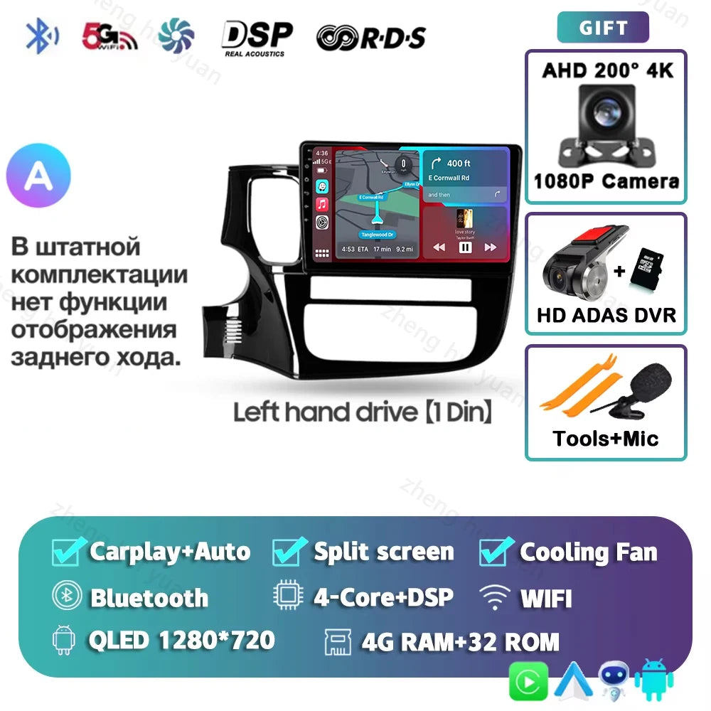 CarPlay Auto For Mitsubishi Outlander 3 GF0W GG0W 2012 - 2018 Left hand drive Car Radio Multimedia Video Player Navigation stere