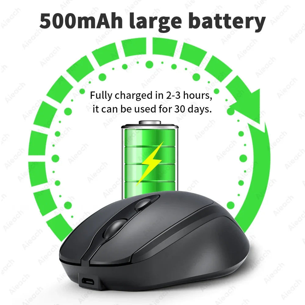 Rechargeable Wireless Bluetooth Mouse Silent Wireless USB Ergonomic Gamer Mouse