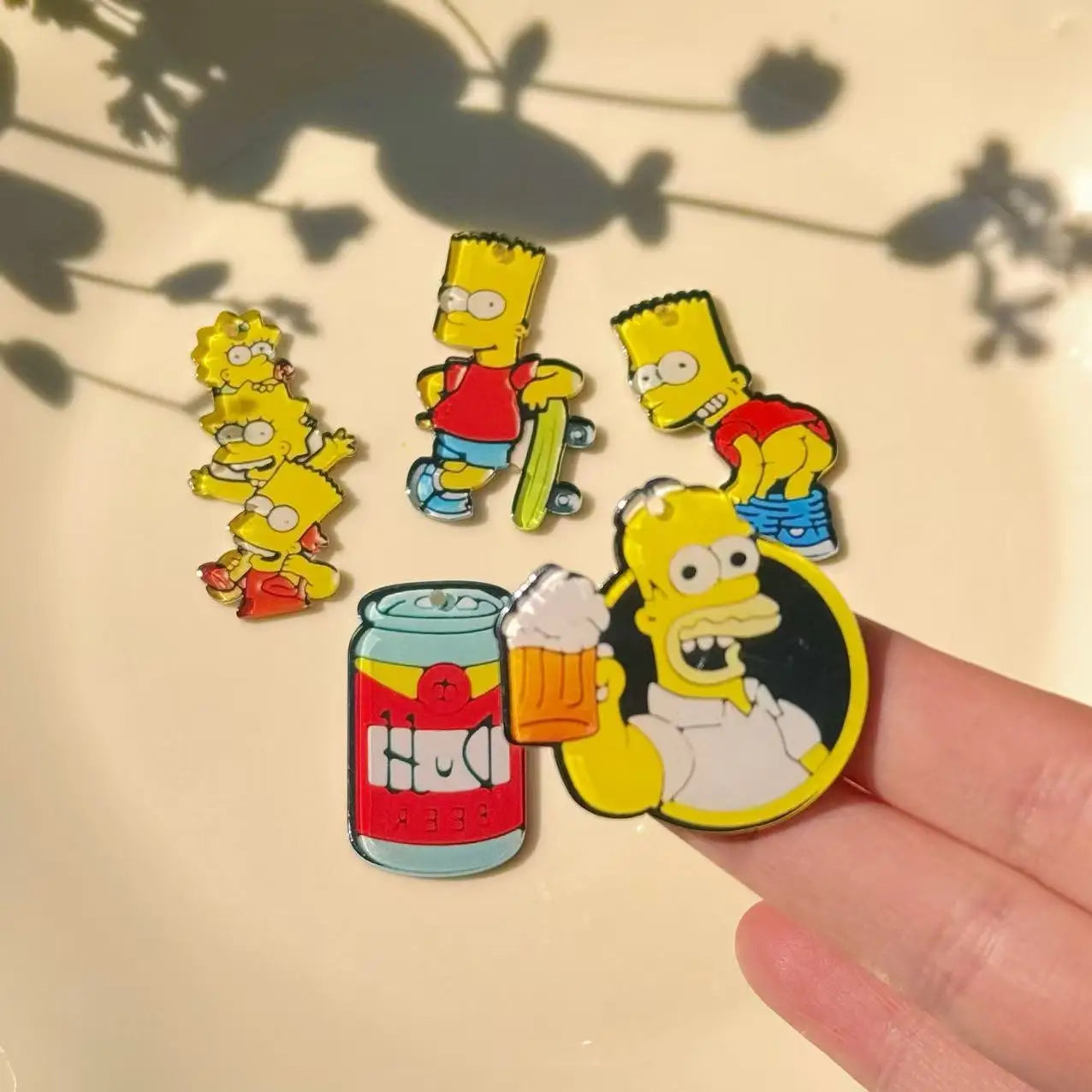 5 PCS Cute Cartoon Enamel Charms – Funny Character Pendants for Jewelry Making & Keychains
