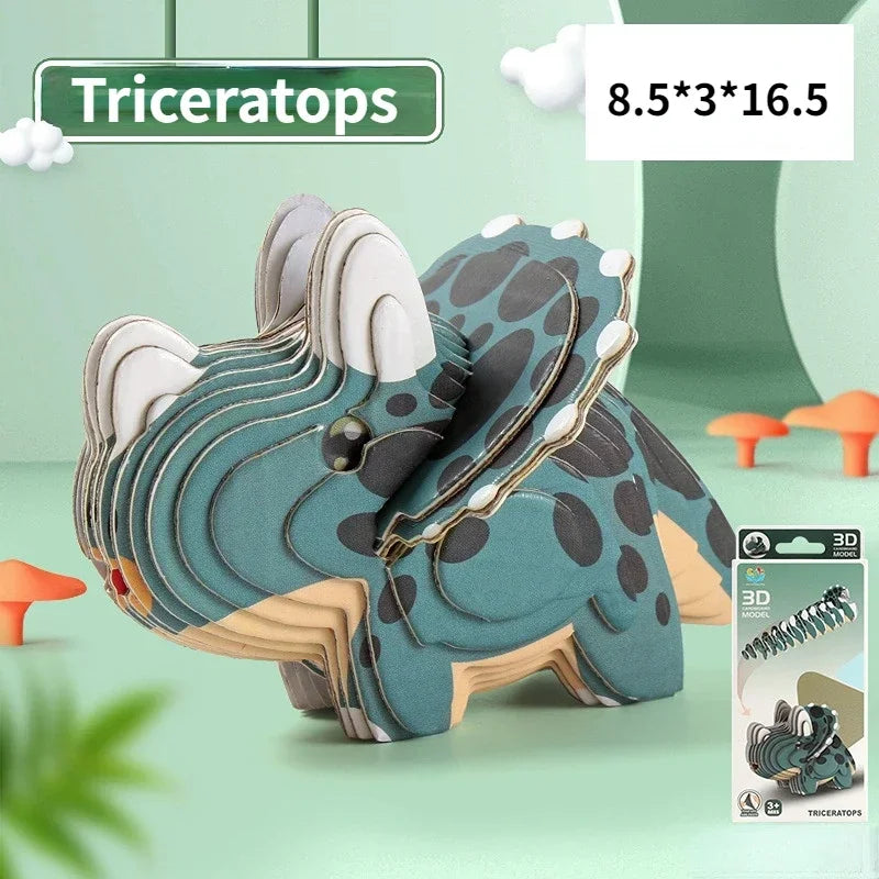 3D Jigsaw Puzzles for Kids Jurassic World Dinosaur Educational Toys Paper Animal Puzzle Cartoon Model Toys Children's Day Gift