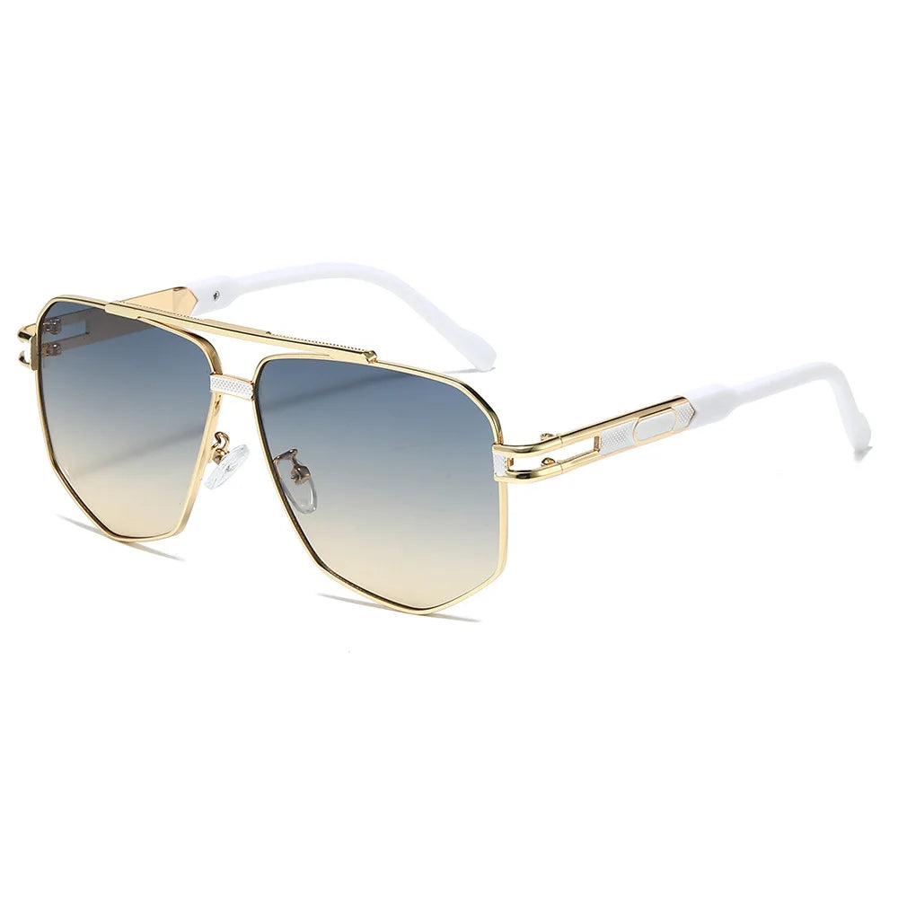 JNPCXI Fashion Double Bridges Square Sunglasses Women Men Retro Gradient Sun Glasses Shades UV400