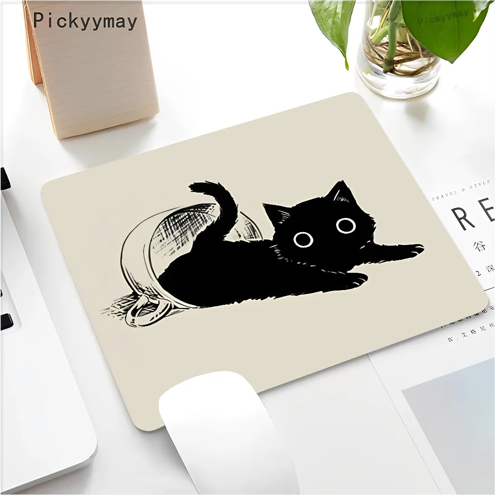 Funny Black Cat Mouse pad PC Desk Mat Table Big Mouse Pad PC Non-slip Rug z3