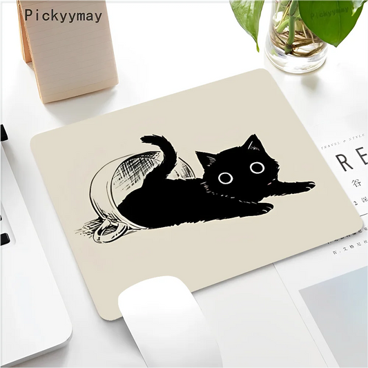 Funny Black Cat Mouse pad PC Desk Mat Table Big Mouse Pad PC Non-slip Rug z3