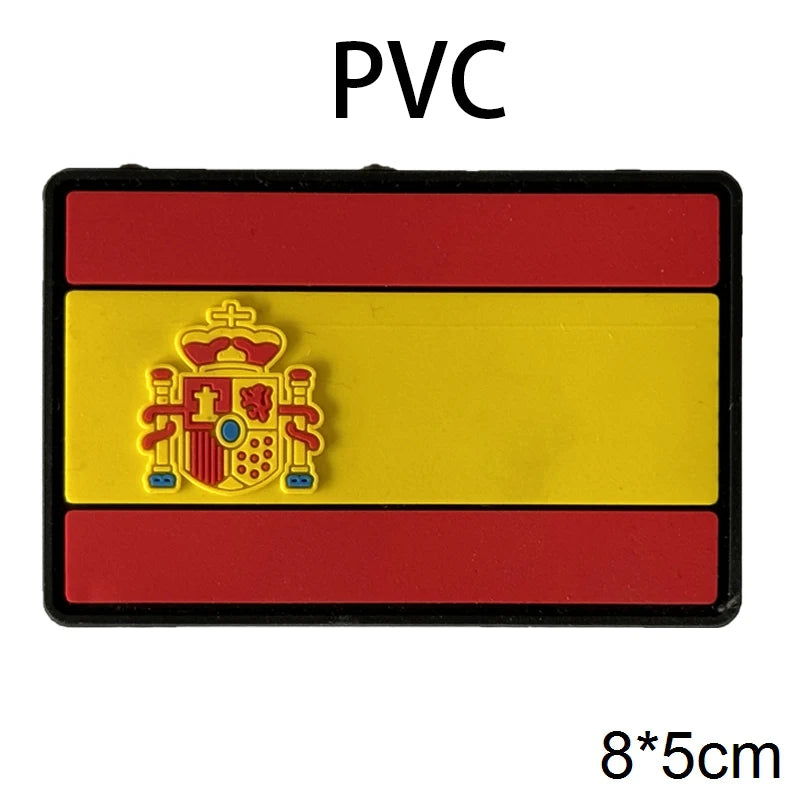PVC & Embroidered Flag Patches UK Spain France Germany US Russia Tactical Badge